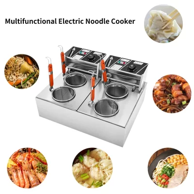 Fogão comercial econômico de alta potência para cozinhar macarrão, 4 cabeças, 10l, pequena máquina de panela quente e máquina de ebulição kanto