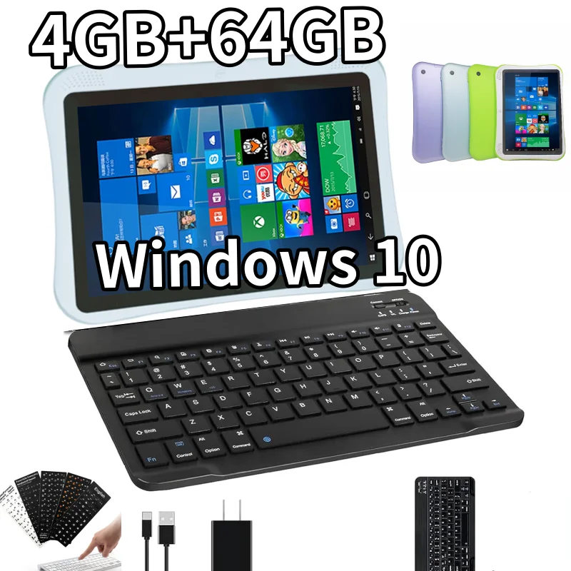 10.1 INCH 64 Bit System Q1 4GB DDR RAM 64GB ROM Windows 10 Tablet PC IPS HDMI-Compatible Dual Camera 8000 Mah Battery