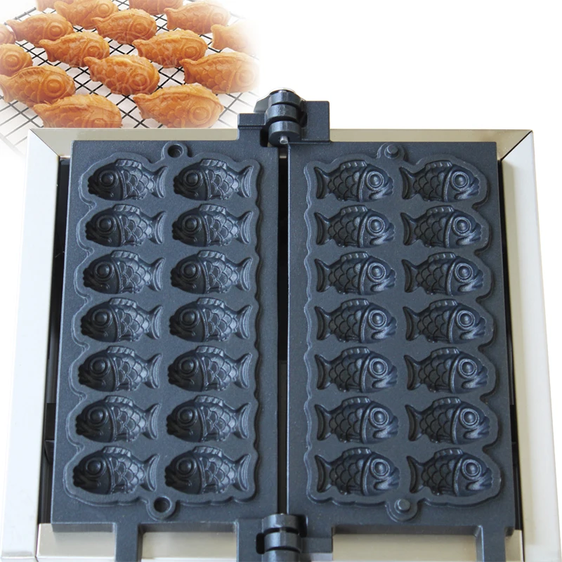 Electric Non-Stick Big Eyes Small Fish Waffle Maker, Mini Fish Shaped Waffles Iron, Cake Taiyaki Maker Machine, 110V, 220V, 14Pcs - Image 6