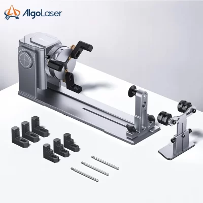 AlgoLaser Acessórios para gravador a laser Kit 3 em 1 para máquinas de gravação a diodos Mandril de mandíbula para vidro, objetos cilíndricos, anel, copo