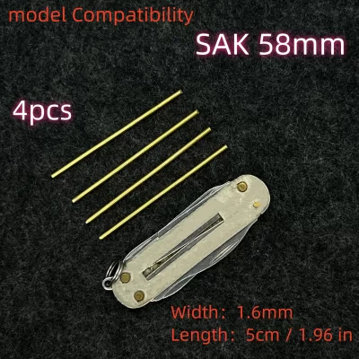 4pcs 1.6mm H62 Copper Rod Rivet for 58mm Victorinox Swiss Army Knife MiniChamp SAK Accessories