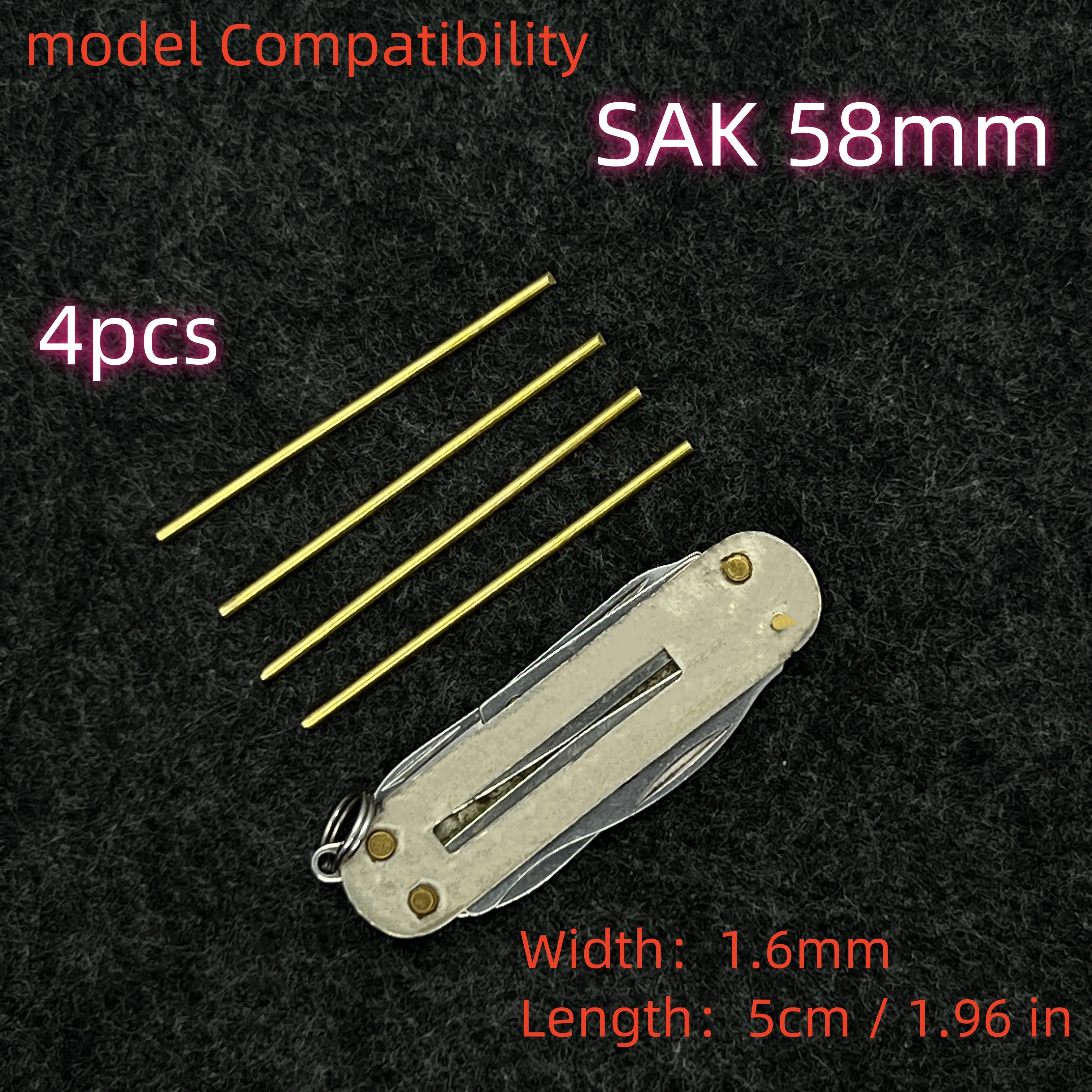 4pcs 1.6mm H62 Copper Rod Rivet for 58mm Victorinox Swiss Army Knife MiniChamp SAK Accessories