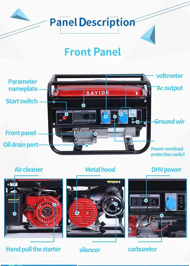 A Portable Outdoor AC Single-phase Three-phase Camping 3kw Wholesale 2.8 kw Mute Home oline Generator - Image 6