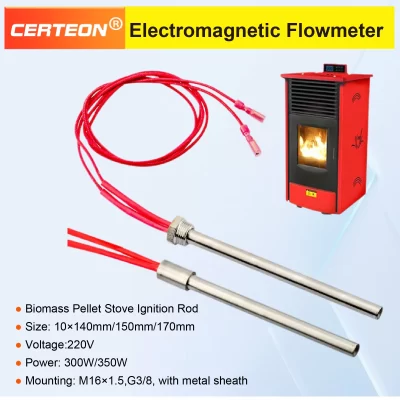 Haste de Ignição para Forno Biomassa 220V 300W 350W Aço Inoxidável Aquecimento Rápido Rosca M16x1.5 G3/8 Temperatura 500°C Para Fogão Pellet Aquecedor Industrial
