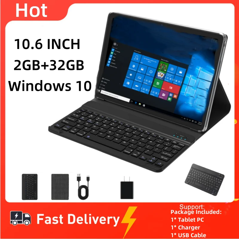 10.6 '' Windows 10 C24 Tablet PC 2GB RAM 32G ROM Dual Camera WIFI 6600mAh 1.33GHz Quad Core 1366 x 768 IPS USB 3.0