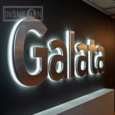 Letras de metal com sinalização 3D retroiluminada por LED personalizadas para vitrine de negócios ao ar livre Exibição de publicidade à prova d'água
