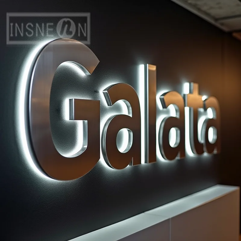 Letras de metal com sinalização 3D retroiluminada por LED personalizadas para vitrine de negócios ao ar livre Exibição de publicidade à prova d'água