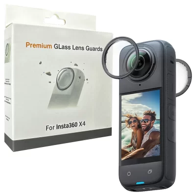 Protetores de lente de vidro premium para insta360 x4, vidro temperado, resistente a arranhões, tampa protetora de lente insta 360 x4, acessórios para câmera