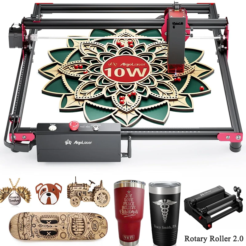 Algolaser-Cortador de gravador a laser, KIT DIY 5.5W e 10W, aplicativo WiFi, controle offline, máquina de corte gravura base para madeira, metal acrílico