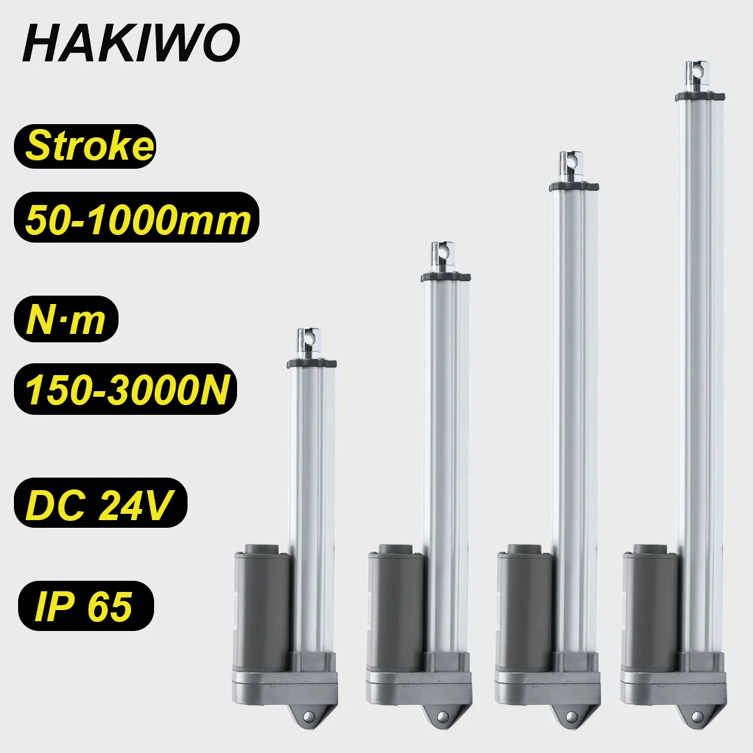 HAKIWO 24V IP65 À Prova D 'Água 3000N Atuador Linear 50mm 150mm 500mm 800mm 1000mm Curso Solar Tracker Motorização da Porta 150 mm/s