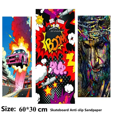 Adesivo antiderrapante para scooter elétrico, carro rosa toma boom, padrão de emenda, lixa, folha de fita aderência skate, 60*30cm