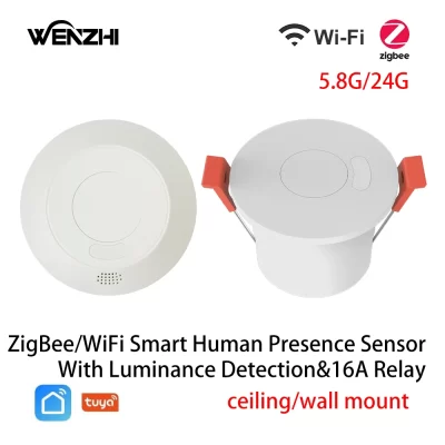 Zigbee/wifi movimento mmwave sensor de presença para iluminação 110/220v interruptor sem fio ligar/desligar relé tuya vida inteligente automação residencial diy