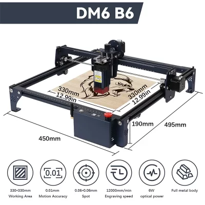 6w/12w cnc cortador a laser gravador telefone & wifi usb/app/mesa on-line woodwoker metal vidro acrílico laser corte máquina de gravura