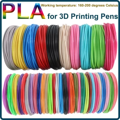 Filamento PLA colorido para impressão de caneta 3D, sem fumaça, refil de plástico seguro, canetas de impressão infantil, 36m 50m 100m 150m 200m