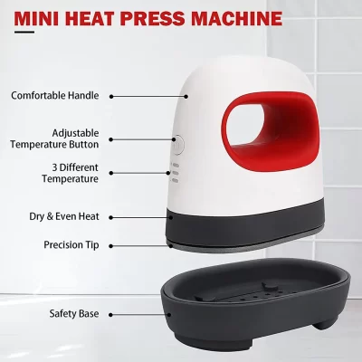Máquina elétrica da imprensa de calor 110v/220v 3 modos de impressão ajustável portátil transferência de ferro roupas chapéus sacos estampagem