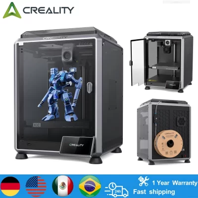 Creality K1C 3D Printer 600mm/s Auto Leveling Robust Direct Extruder Tri-Metal Nozzle 300°C Printing with AI Camera K1 3D Printe