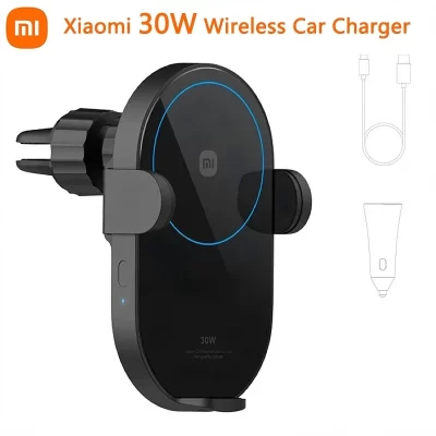 Original xiaomi 30w max carregador de carro sem fio auto rápido carregamento suporte desligamento e expansão indutiva suporte do telefone