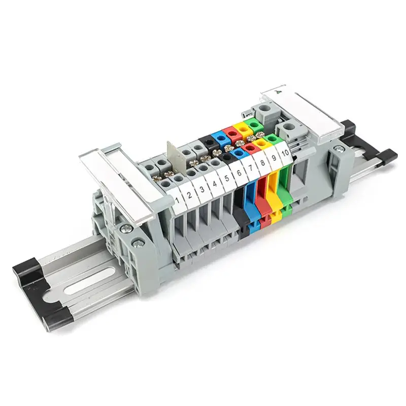 10/100pcs 7 Colors DIN Rail UK2.5B Terminal Block Clamp Connector 800V 32A UK-2.5N 2.5mm Square Universal Screw Connectors - Image 6