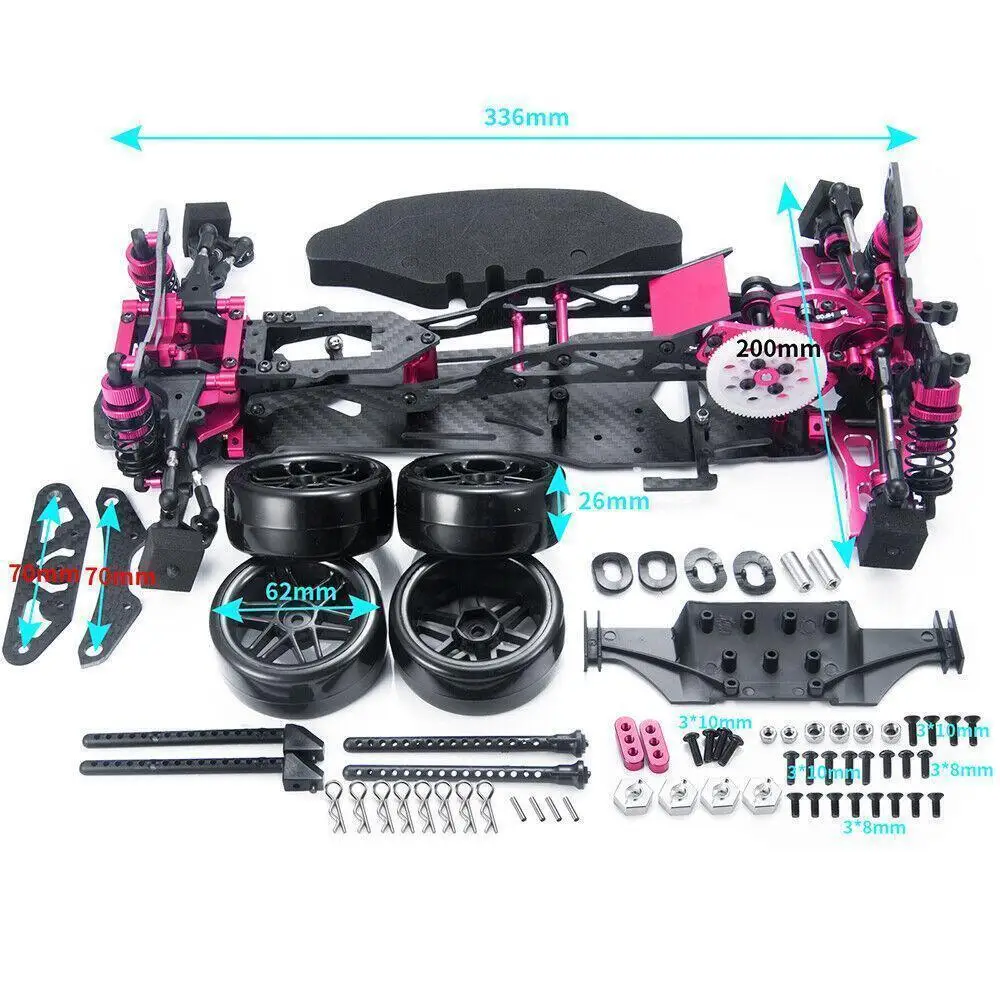 Alloy & CF 1/10 Chassis Sakura D5 MR V2 Frame Kit RC 2WD Drift Car Rear Drive - Image 5