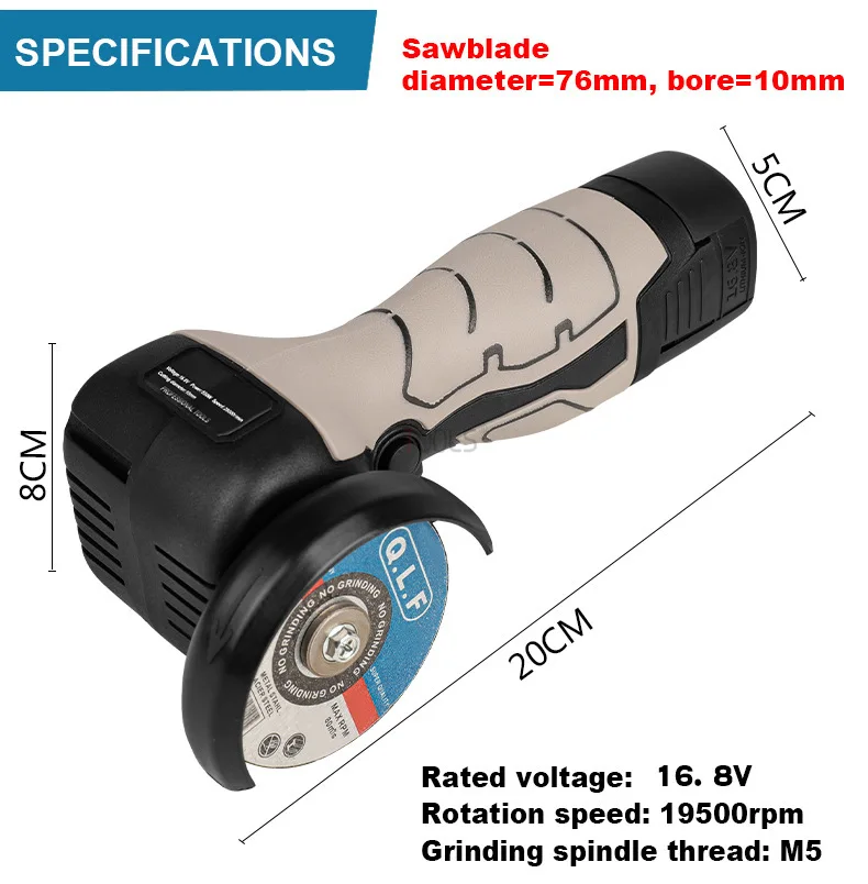 16.8v sem escova/escovado ângulo moedor bateria de lítio 19500rpm sem fio mini máquina polimento moedor corte diamante - Image 6