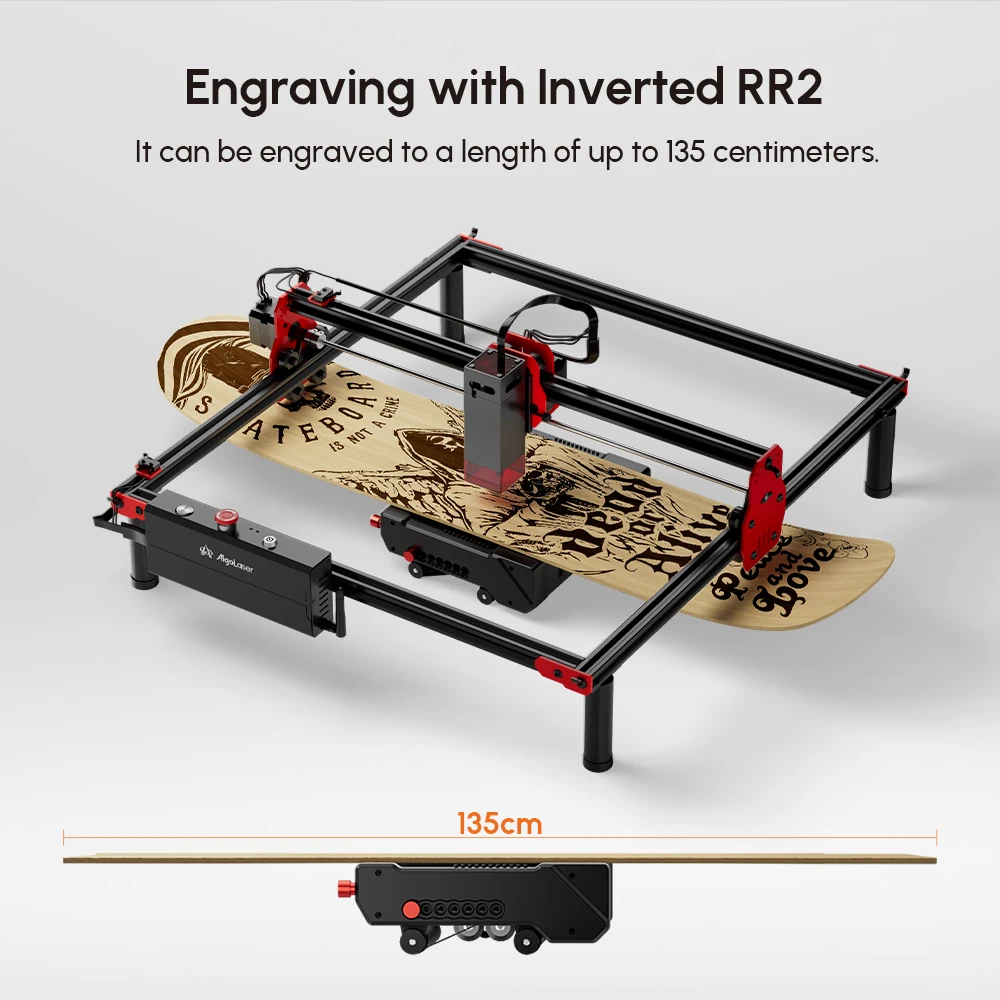 AlgoLaser-Rolo rotativo para cálices, garrafas de aço inoxidável, bastões de beisebol, plataforma rolante para gravador, 3in 1, 360 ° - Image 5