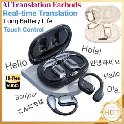 Tradutor fones de ouvido inteligente ai tradutor fone de ouvido controle de toque em tempo real em dois sentidos tradutor para viagens de negócios