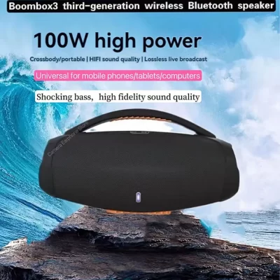 Caixa de som 100w alto-falantes bluetooth de alta potência portátil ao ar livre subwoofer 3d estéreo surround som coluna centro de música boombox