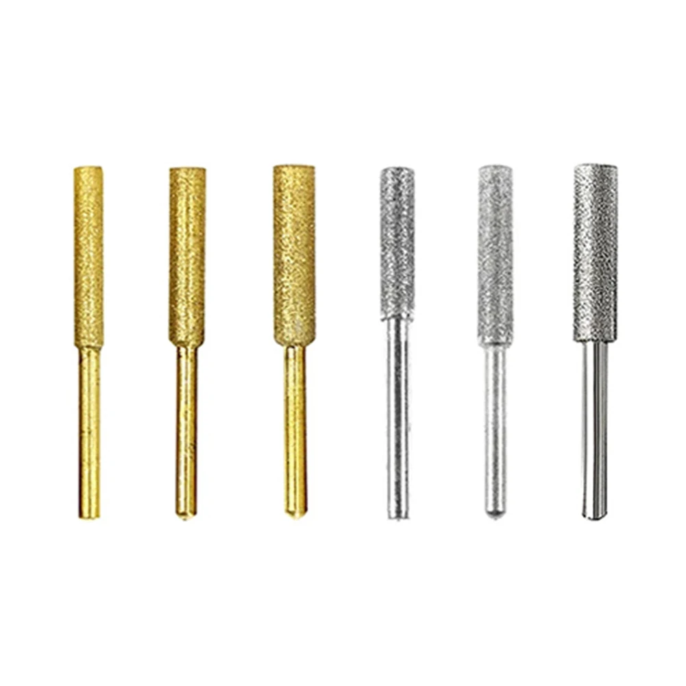 Afiador de motosserra de diamante, 6 peças, 4.0/4.8/5.5mm, revestido de diamante, moedor de rebarbas, serra de corrente, moagem para metal, jade, madeira, ferramentas de polimento - Image 2