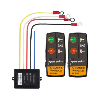 Abs universal guincho elétrico interruptor controlador de controle remoto sem fio para fora de estrada atv reboque barco 12v 24vwin polegada remoto azul