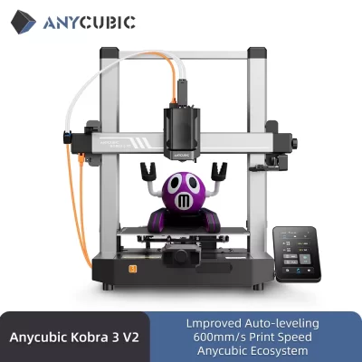 ANYCUBIC Kobra 3 V2 AE Version 600mm/s Fast Printing 3D Printer 8 Colors ACE Pro Filament Auto Drying APP Control 3D Printer