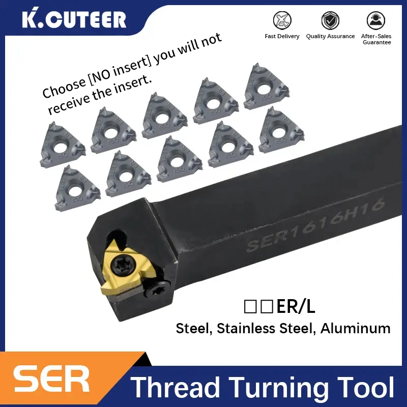 Ser1212h16 ser2020k16 ser2525m16 ferramentas de torneamento de rosca externa cortador de torno 16er inserções de carboneto suporte cnc