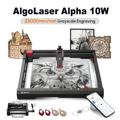 AlgoLASE 90W Mesa LASE Cortador Gravador Com Rolo Rotativo 40*40cm Telefone & WiFi Metal Madeira CNC LASE Máquina de Gravura de Corte