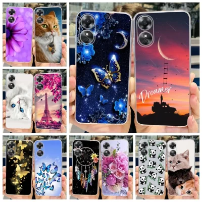 Back Cover For Oppo A17 CPH2477 Case Stylish Painted Fundas Clear Silicone Soft TPU Phone Case For Oppo A17K OppoA17 A 17 K Bags