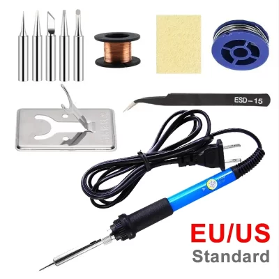 Ferro de solda elétrico de temperatura ajustável 220v/110v 60w conjunto de ferro de solda elétrica ferramenta de reparo de solda