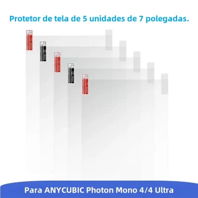 5 Unidades Película Protetora Anti-Risco Para ANYCUBIC Photon Mono 4/4 Ultra 7 Polegadas - Acessórios para Impressoras 3D de Resina LCD