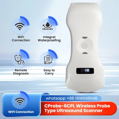 Doppler de ultrassom colorido sem fio 192E Wifi 3 em 1 Sonda convexa de matriz de fase linear