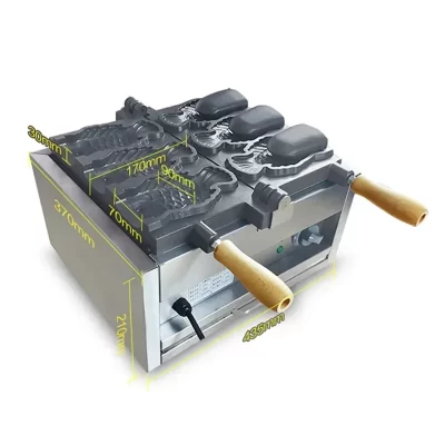 Máquina comercial taiyaki de 3 buracos, gás/elétrico, lanches e lanches japoneses, 2kw, sorvete, taiyaki, 220v