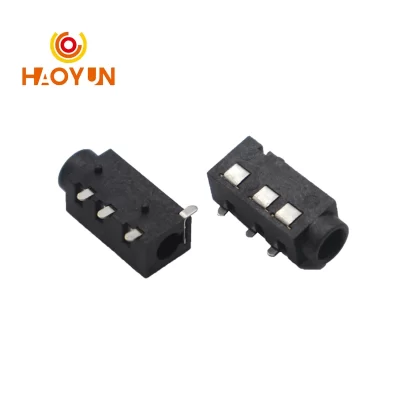 Conector de áudio fêmea Jack, soquete de fone de ouvido, interface de áudio, preto, 4 pinos, DIP, PJ-320A, PJ320A, 3,5mm, 20-5pcs