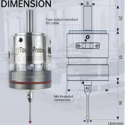 Precisão 3d borda localizador cnc centro de usinagem fresadora centralização automática três coordenadas ferramenta setter WP-500