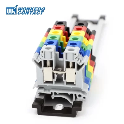 10Pcs UK10N UK10 Screw Feed-through DIN Rail Terminal Block UK 10mm Cable Plug Multi-color Universal Wire Electrical Connector