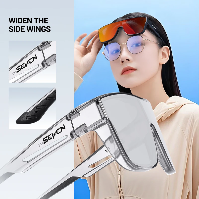 SCVCN New Men Outdoor Road Sports Mountains Cycling Sunglasses UV400 Cycling Eyewear Women Bicycle Riding Driving Glasses - Image 3