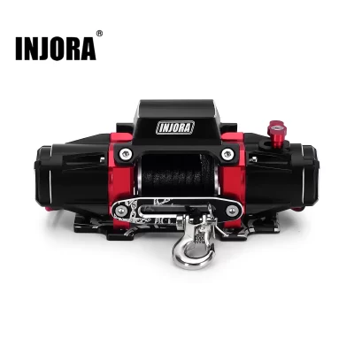 Guincho simulado de metal com motor duplo INJORA para crawler RC escala 1/10