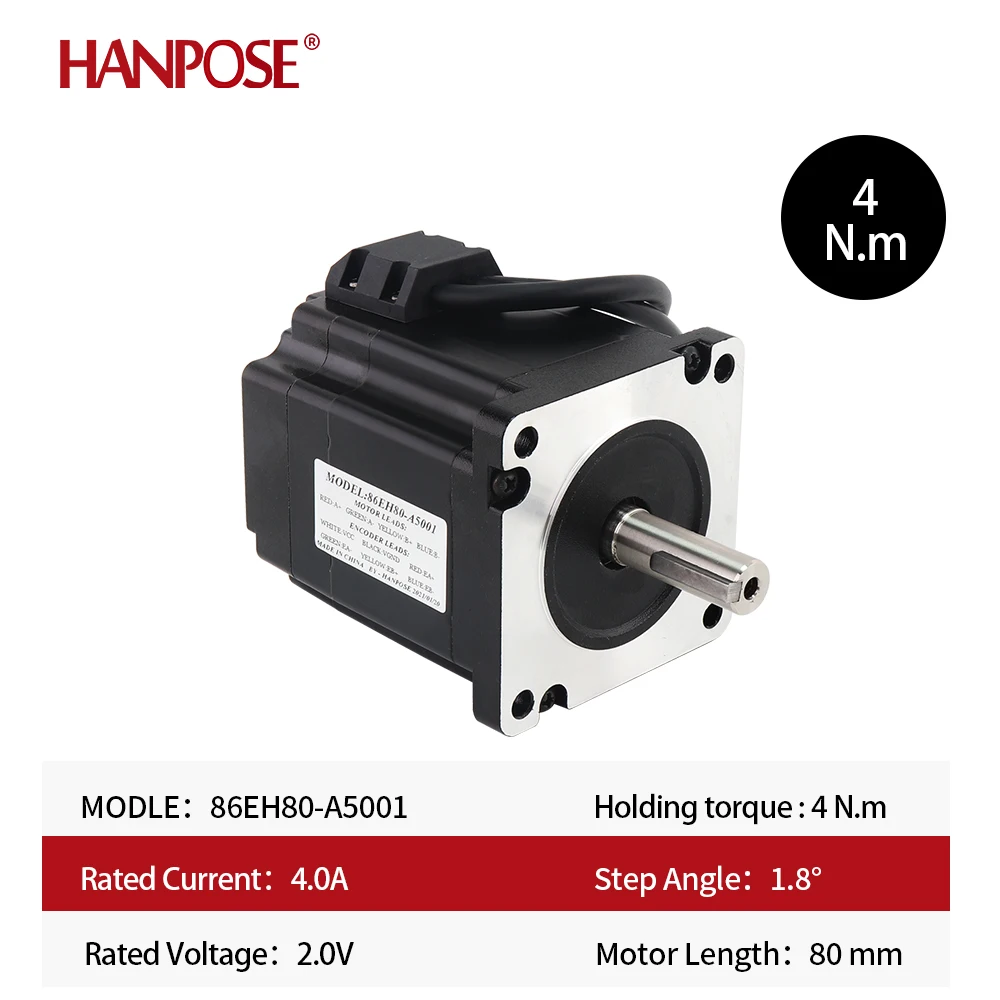 HANPOSE-jogo fechado do motor deslizante do laço, movimentação híbrida, CL86, Nema34, 4.0N.M, 4.0A, 86, 86EH80A4001 - Image 3