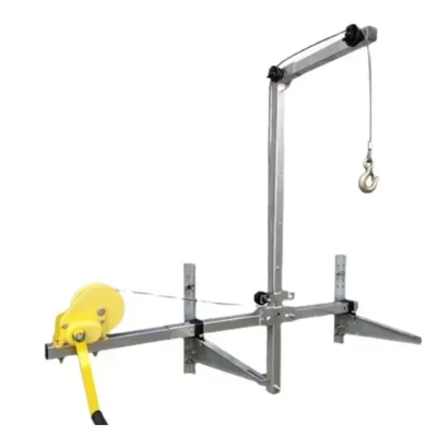 10/15/20m galvanizado instalação externa ferramenta de elevação guindaste dobrável auto-travamento manual guincho montagem ar condicionado