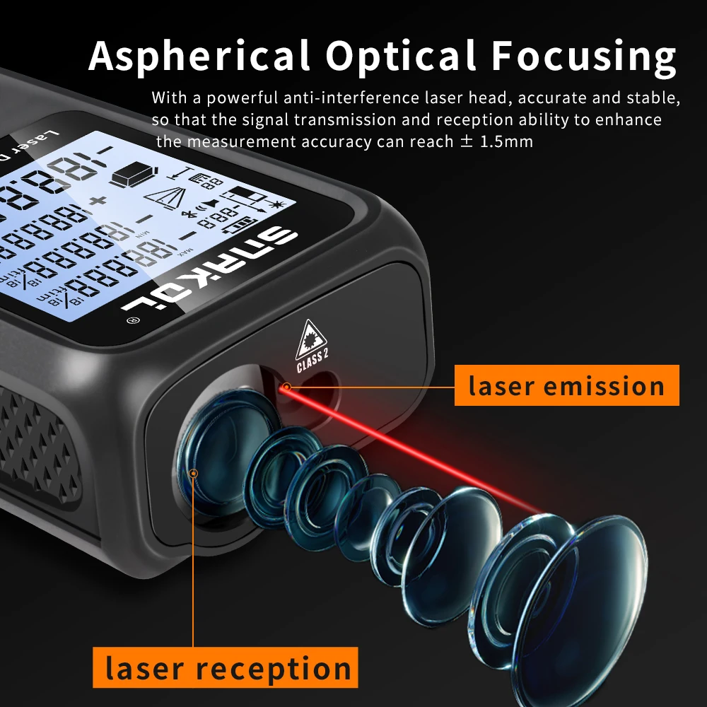 Snakol 120m medidor de distância a laser inteligente medida telêmetro infravermelho usb recarregável portátil ferramentas telêmetro laser - Image 2