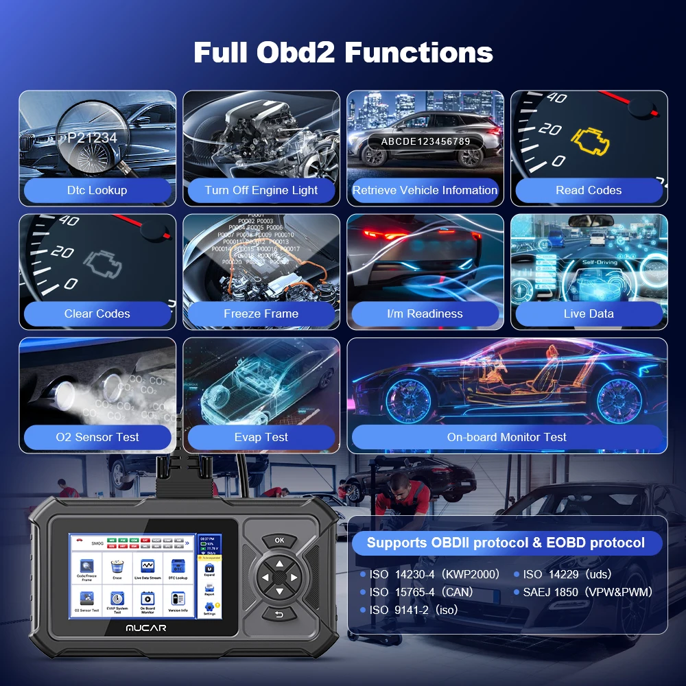 Mucar cde900 pro obd2 ferramenta de diagnóstico 4 sistema diagnóstico ecm tcm abs srs scanner automotivo leitor código carro obd 2 scanner - Image 2