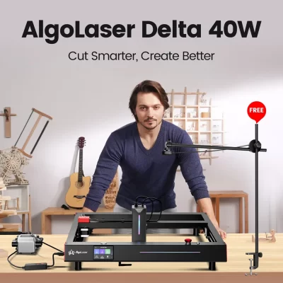 AlgoLaser Delta 40W Impressora Inteligente Com Câmera Off-line Carpintaria Laser Gravador Cortador Madeira Acrílico Vidro Gravura Máquina de Corte