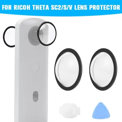 Para puluz lente guarda protetor de pc para ricoh theta sc2/s/v acessório capa de proteção de lente para câmera esportiva ﻿