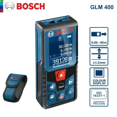 Bosch GLM 400 Laser Telêmetro Multi Modos Medidor de Distância 40m Faixa de Alta Precisão Tela Colorida Ferramentas de Medição de Fita Laser