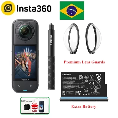 Insta360 X5 à prova d'água 15m 1/1.28 "Sensores 8K 360 HDR Vídeo 72MP Foto 4K60fps Lente única Insta 360 X 5 Câmera esportiva